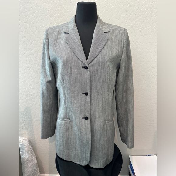 PENDLETON | Tall Vintage Gray Blazer 100% Virgin Wool Made in USA | Size 8 - Picture 2 of 8